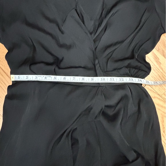 Banana Republic Silky Wrap Lapel Black Maxi Wrap Dress - Picture 13 of 14